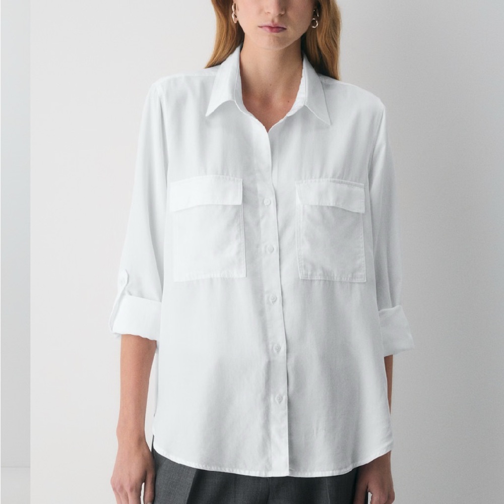 Babaton Blue Button Down Shirt